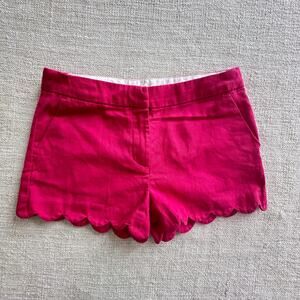 Crewcuts Raspberry Pink Scalloped Hem Chino Shorts VGUC 12